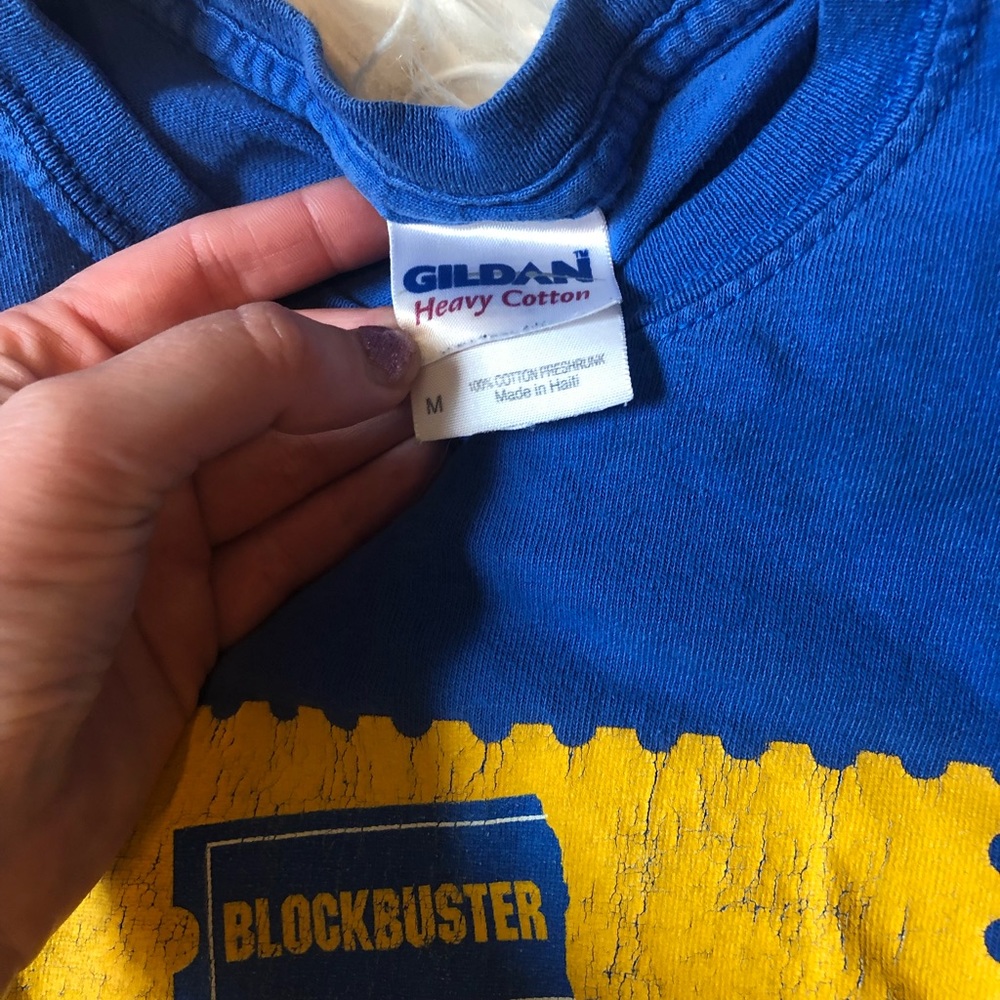 Vintage Blockbuster staff movies blue muscle tank - Picture 4 of 5